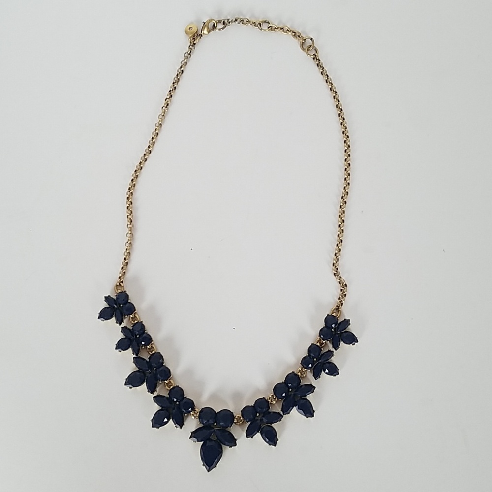 J. Crew Factory Navy Stone Statement Necklace